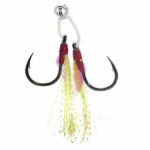 ASSIST MUSTAD DOBLE LIGTH RIG White w/ Rnbw Flash & Ring,